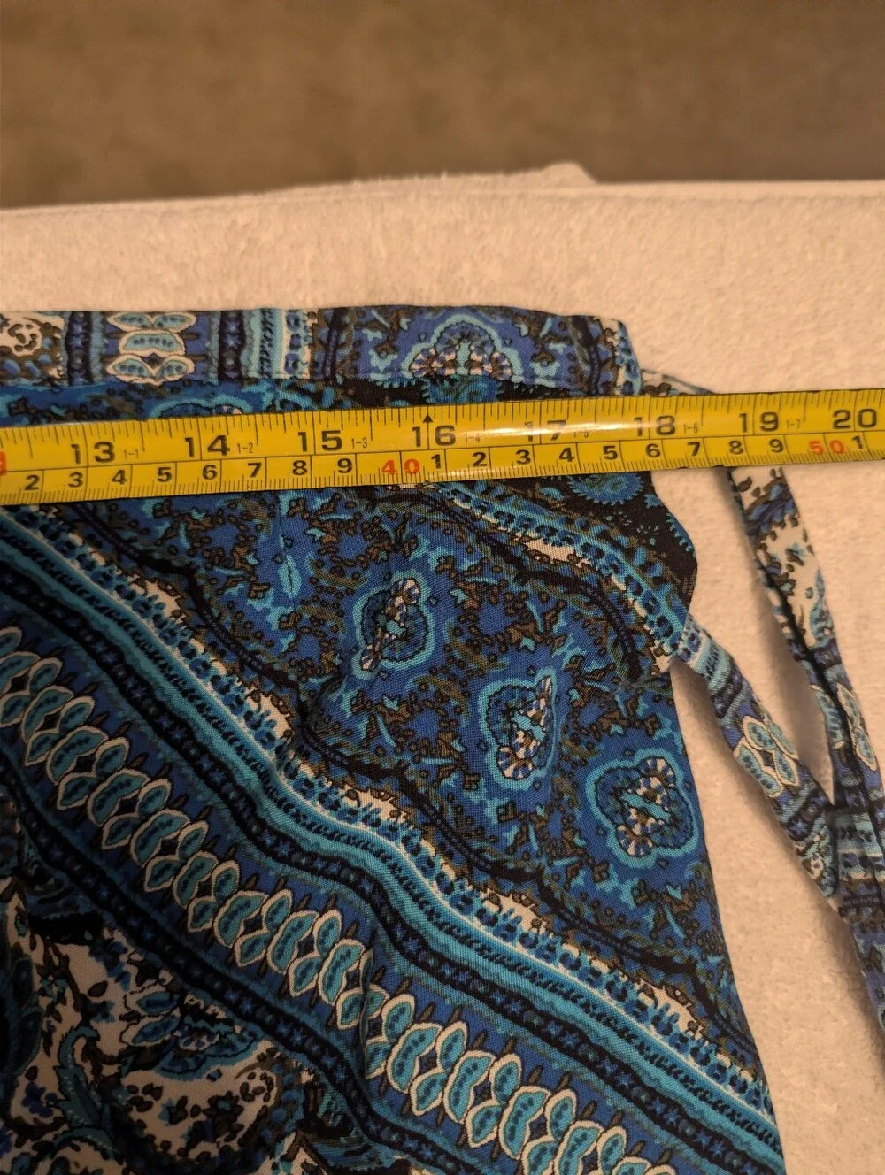 Foremode Women's Blue Boho Print Wrap Asymmetrical Maxi Skirt